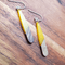 Mustard Yellow Wood & Resin Teardrop Sterling Silver Earrings
